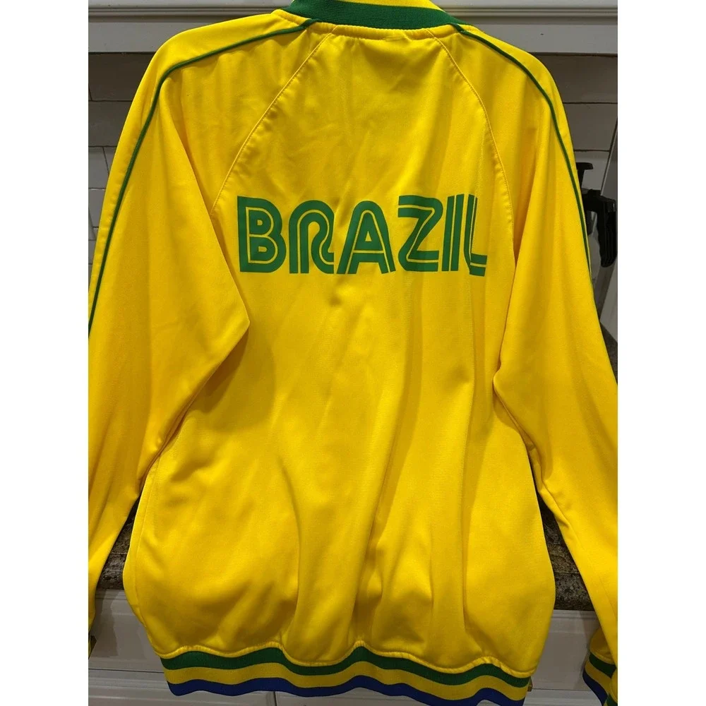 rhinox brazil yellow soccer /track jacket men's‎ medium